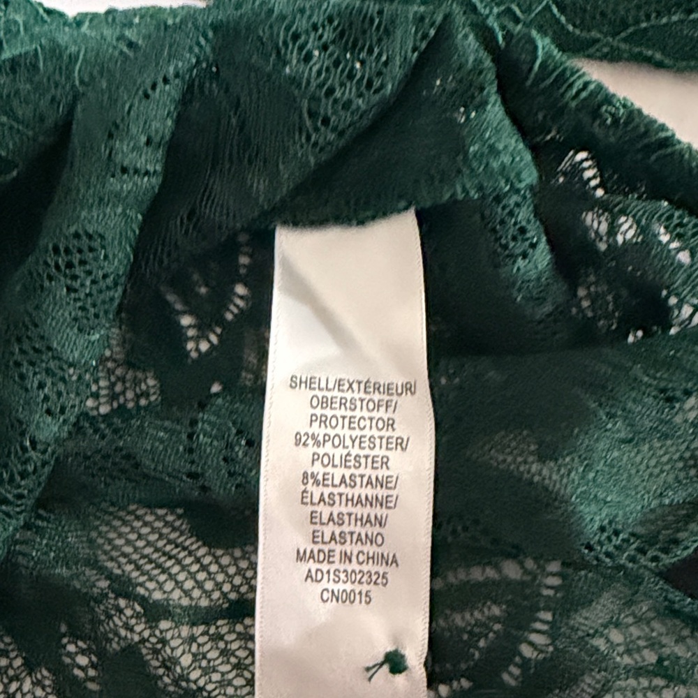 Adrianna Papell Dark Green Lace Blouse Luxury - Picture 15 of 16